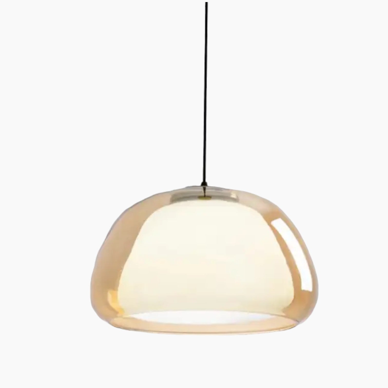 Gelé-Kugle Pendel - Glaskuppel, E27 Sokkel, Justerbar 120cm, Uden Pærer