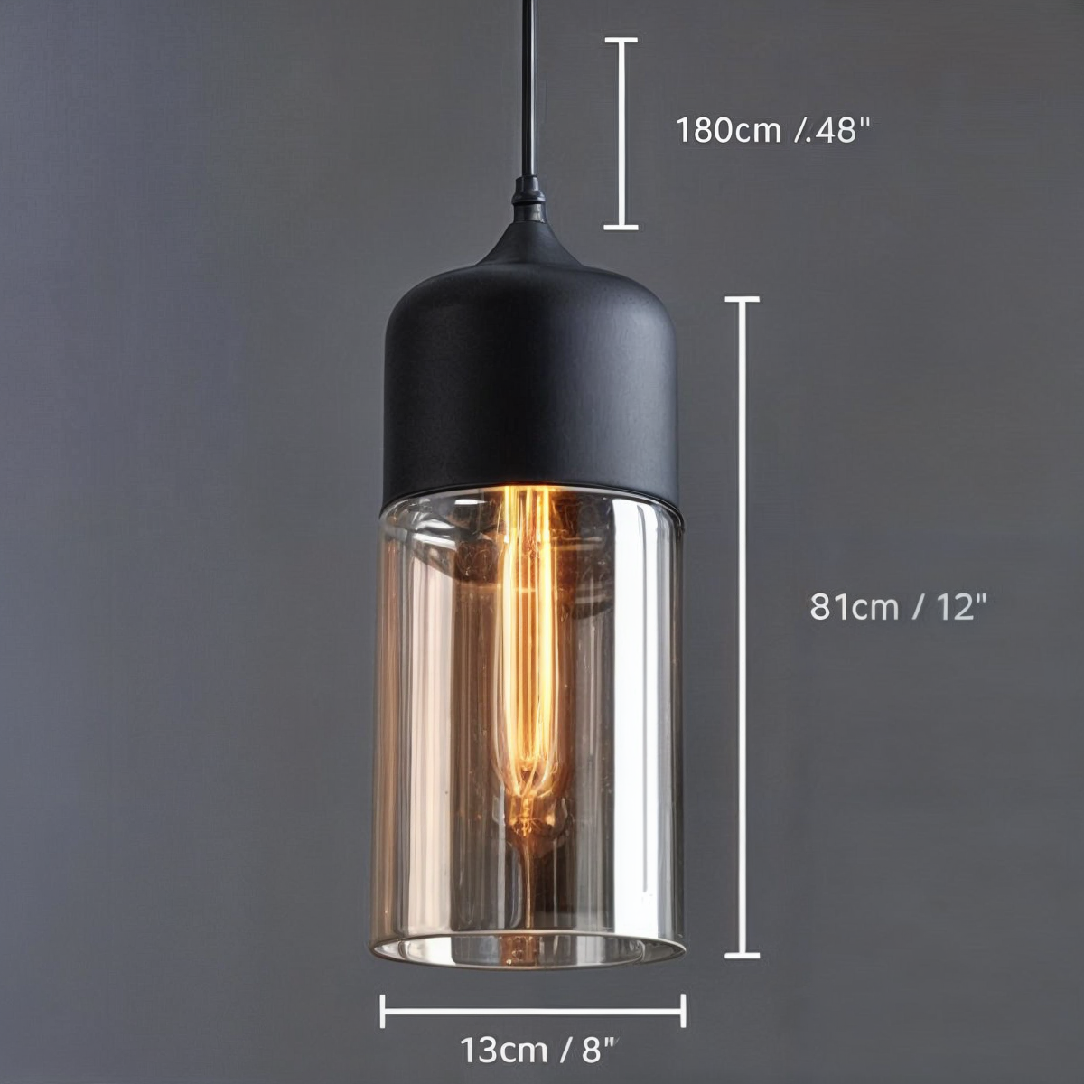Moderne nordisk køkkenpendel - 4 former, klar glasskærm, LED, E27, 220V, metal- og trædetaljer, CCC/CE/ROHS-certificeret