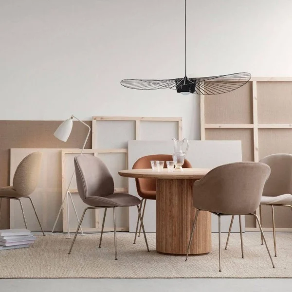 Moderne LED-pendel, dynamisk design, stofskærm, indbygget, ikke-dæmpbar, kreativ LED-loftslampe til stue/spisestue/soveværelse