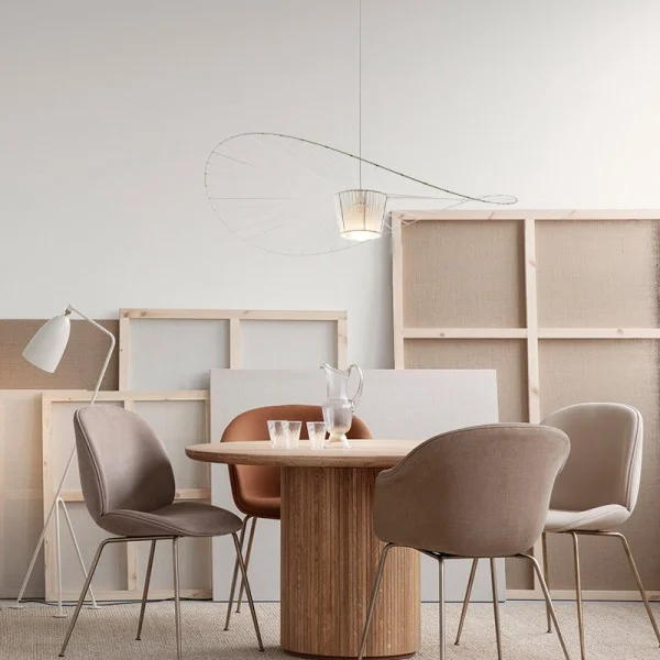 Moderne LED-pendel, dynamisk design, stofskærm, indbygget, ikke-dæmpbar, kreativ LED-loftslampe til stue/spisestue/soveværelse