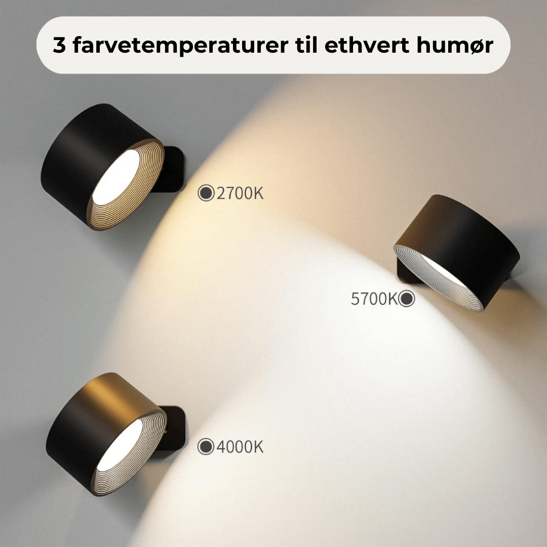 360° trådløs genopladelig væglampe