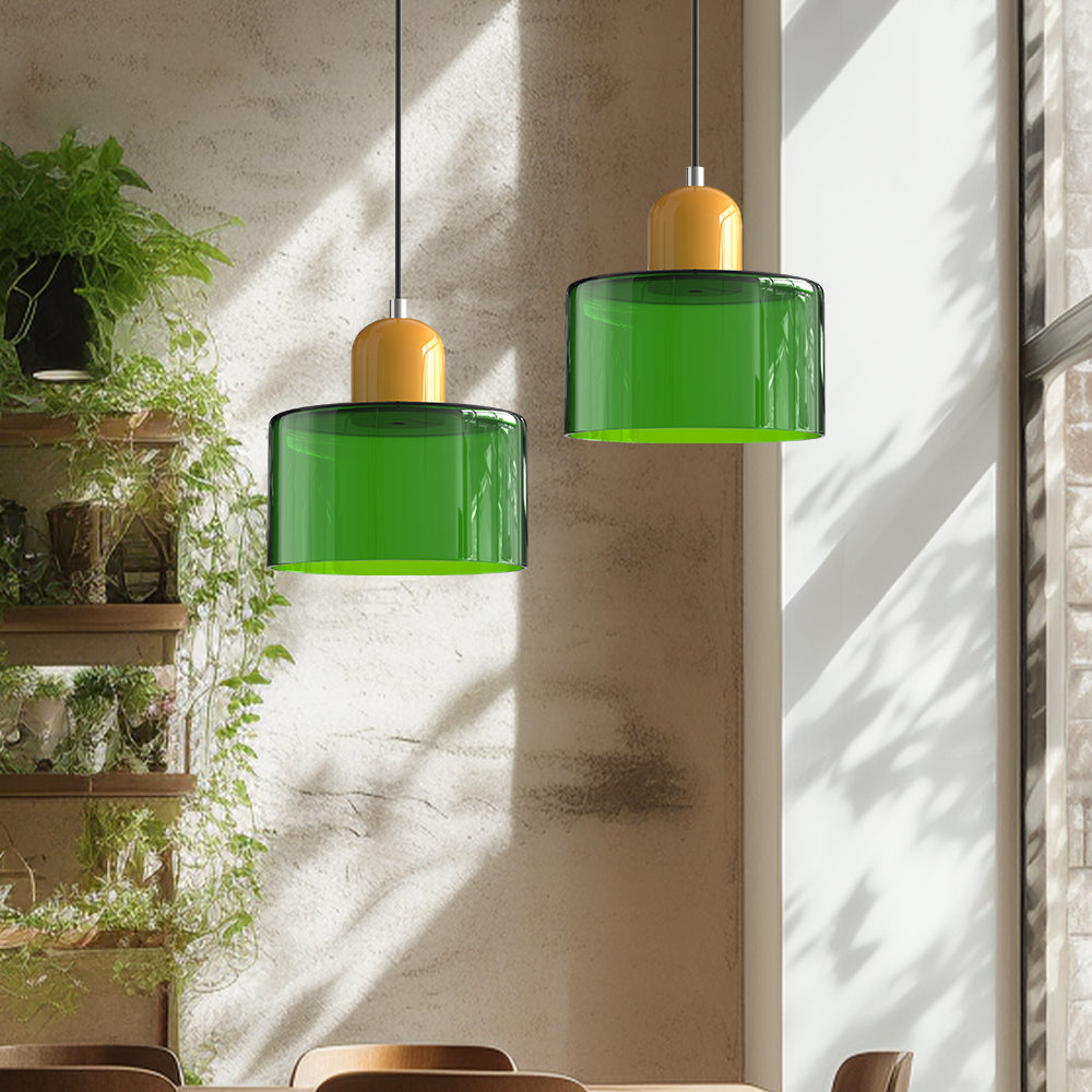 Lille glaspendel - LED, glas/metal, max 12W, trykknapkontakt, E27, CE/UL-certificeret, moderne elegance