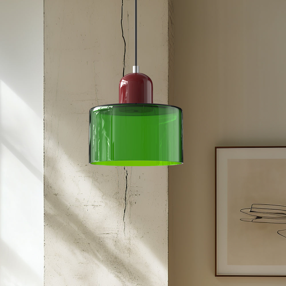 Lille glaspendel - LED, glas/metal, max 12W, trykknapkontakt, E27, CE/UL-certificeret, moderne elegance