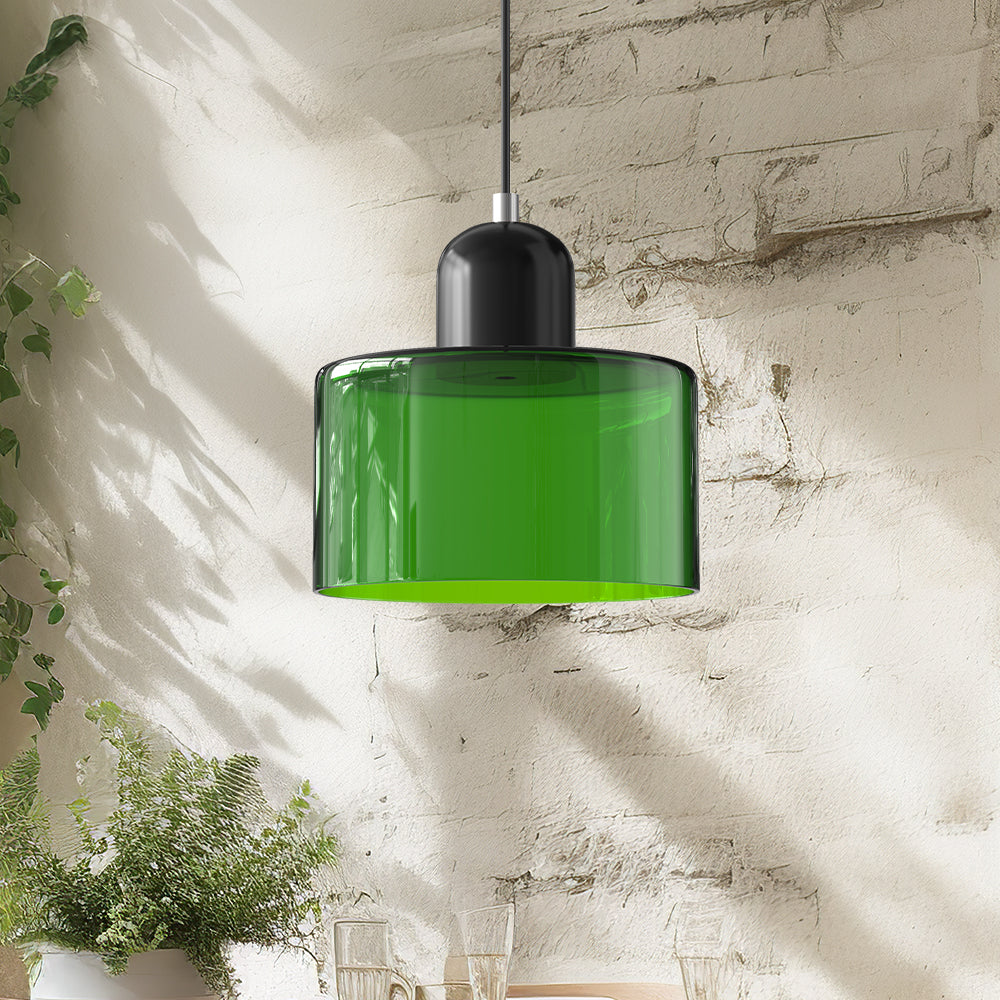 Lille glaspendel - LED, glas/metal, max 12W, trykknapkontakt, E27, CE/UL-certificeret, moderne elegance