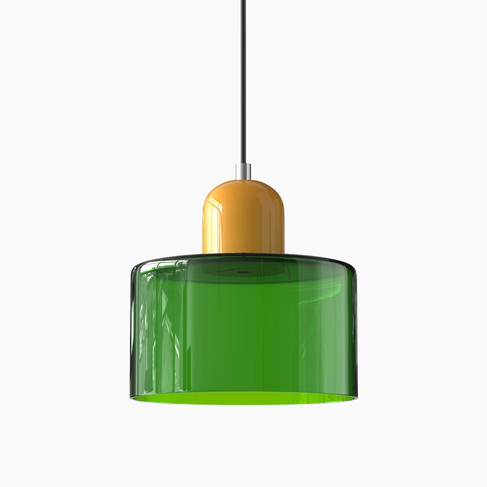 Lille glaspendel - LED, glas/metal, max 12W, trykknapkontakt, E27, CE/UL-certificeret, moderne elegance