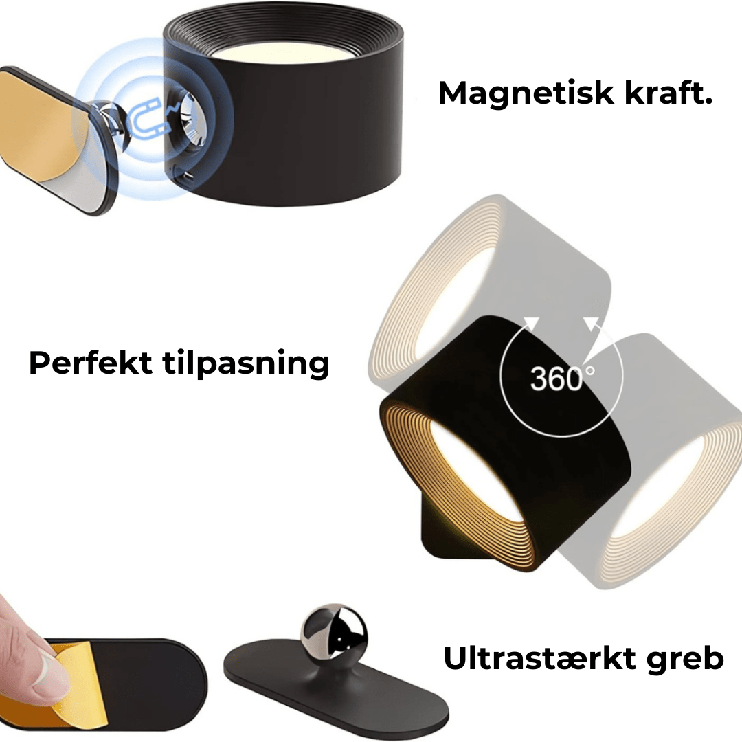 360° trådløs genopladelig væglampe