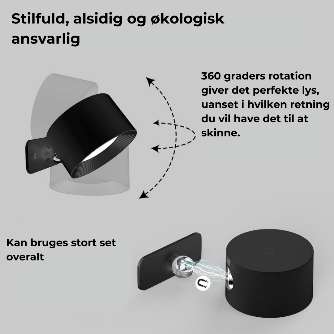 360° trådløs genopladelig væglampe