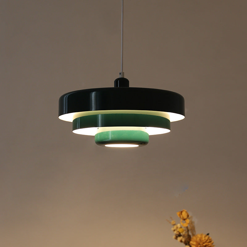 Pendellampe - Mid-Century Modern Jernskærm, Sort & Guld Finish, E27