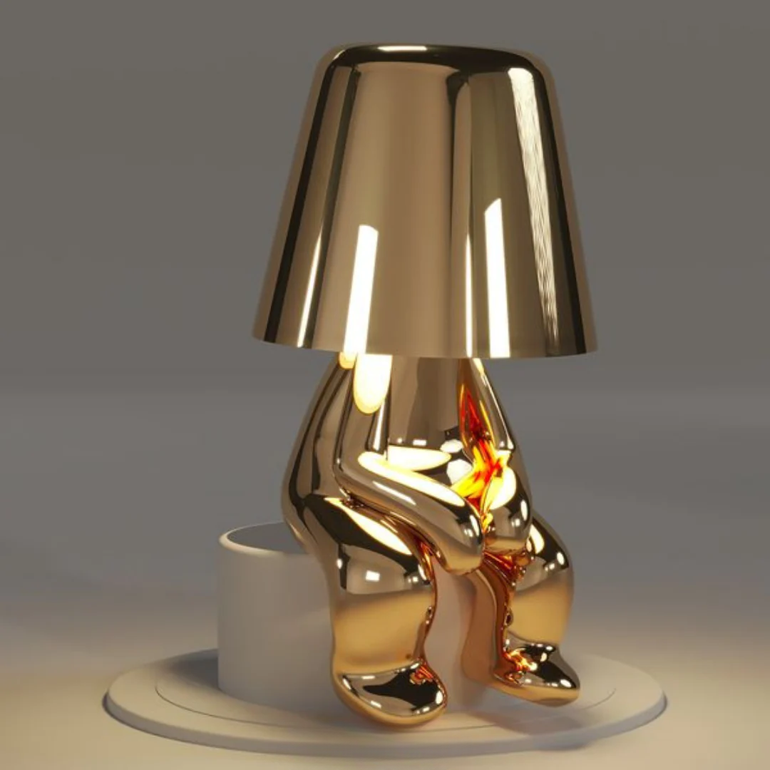 RayDude | Lampe med gylden mand