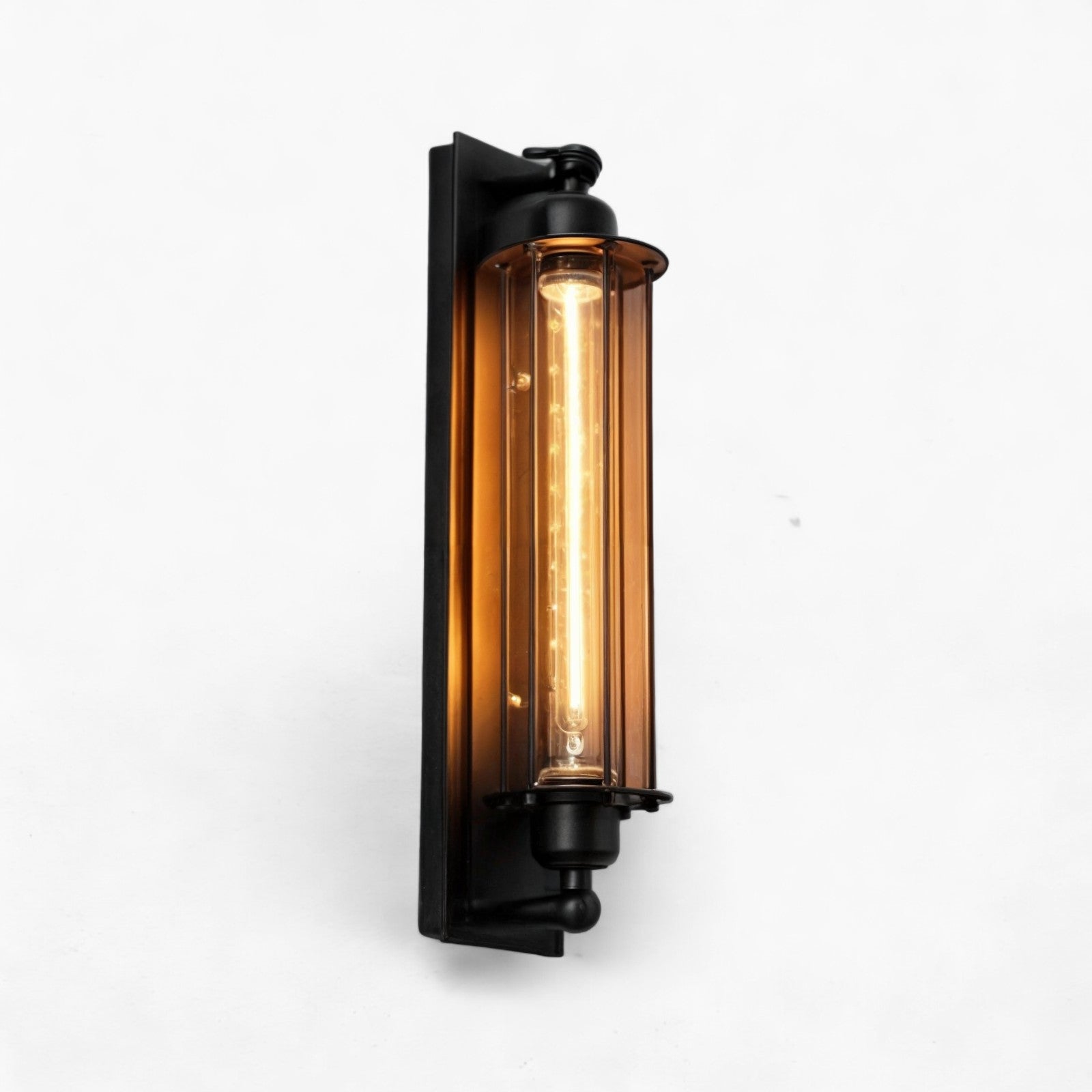 Vintage bar-væglampe - industriel stil, E27 LED-pærer, sort jern, lys op og ned