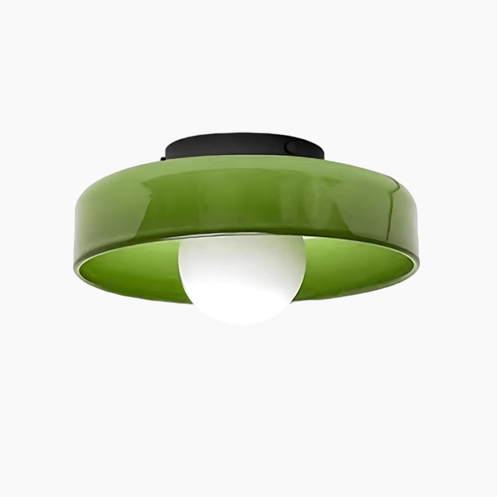 Moderne loftslampe D25/35cm med mundblæst, sandblæst, ravfarvet glasskærm og hvid, matteret diffusor | G9 LED | AC 220V-240V