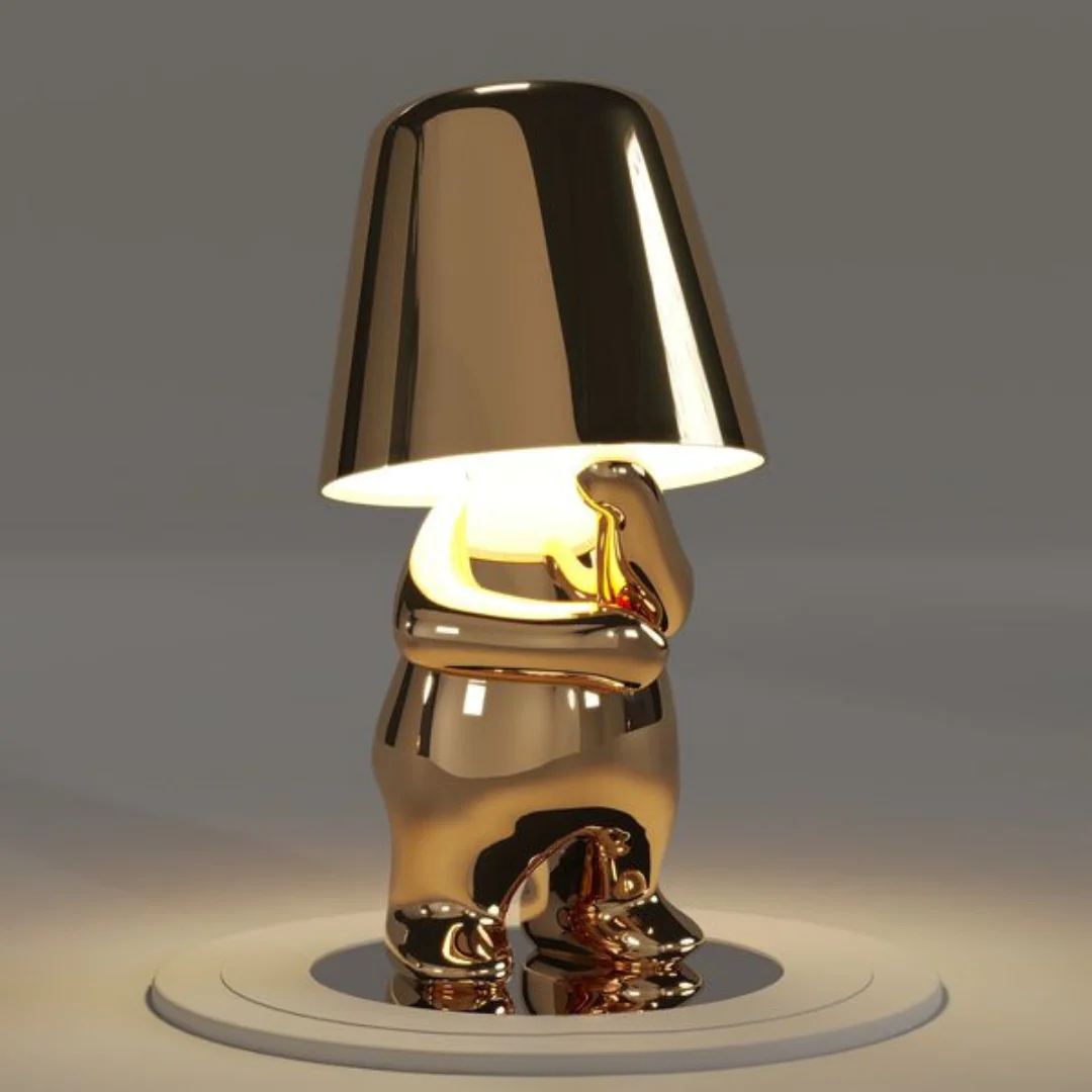 RayDude | Lampe med gylden mand