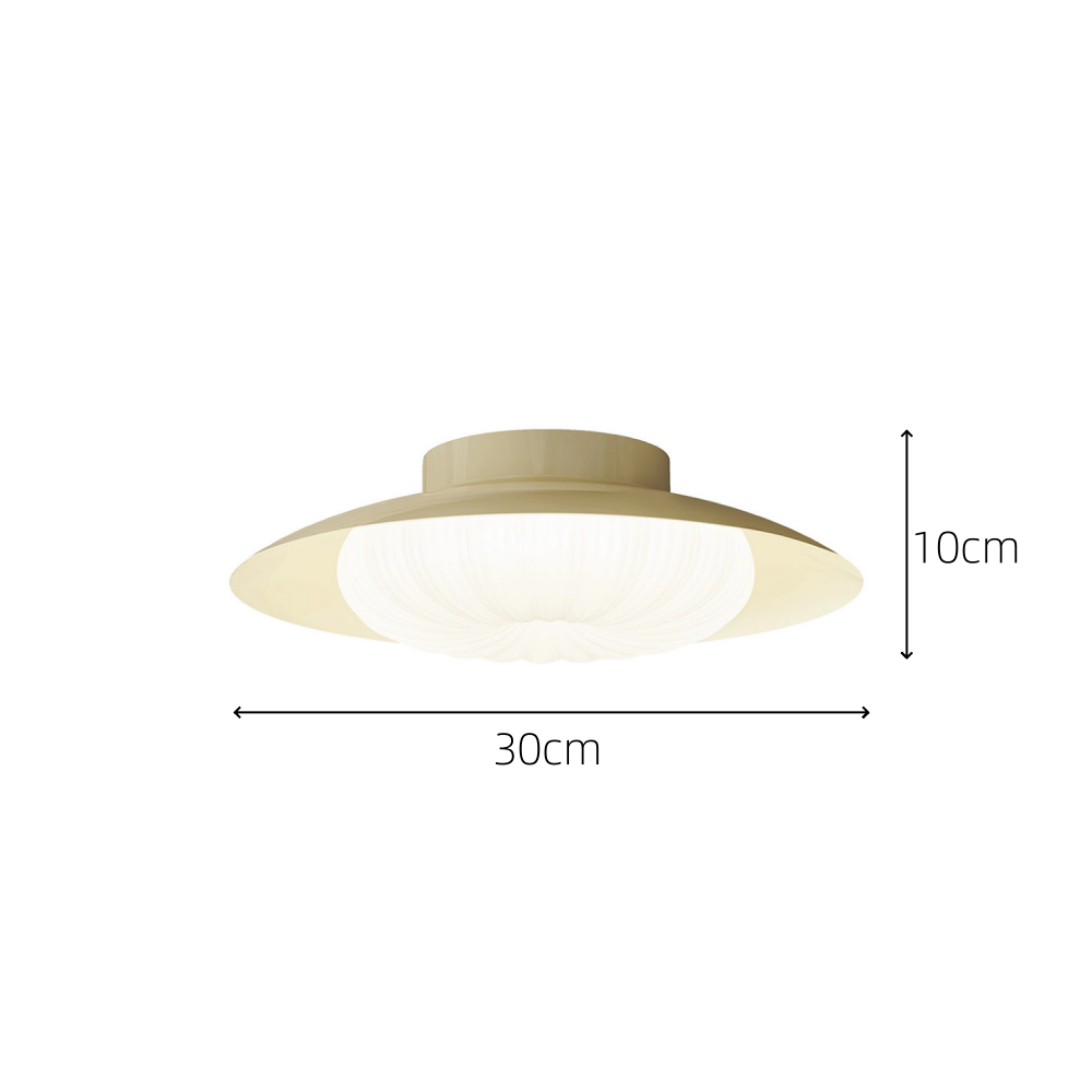 Moderne cremefarvet semi-flush loftslampe til korridoren, LED-pærefod