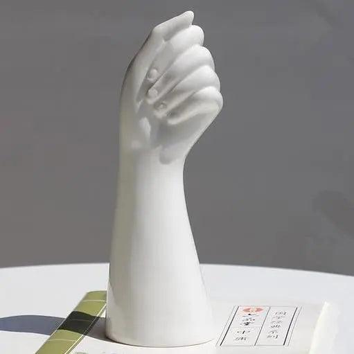 Moderne keramisk hvid håndvase - porcelænsbordvase til hjemmekontorindretning og blomsterkomposition