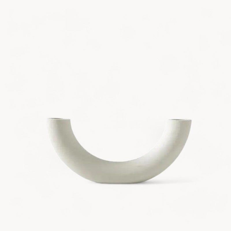 Håndlavet Hvid Keramikvase - Uglaseret, Moderne Design til Planter og Blomster