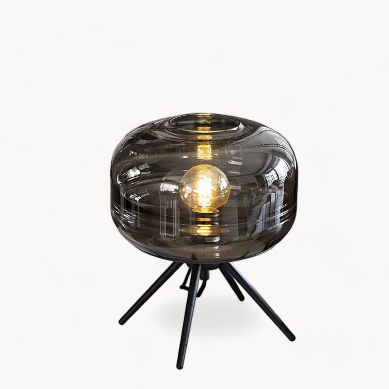 Postmoderne kuppelglasbordlampe - Lysebrun/røggrå/blå, E27, 110V-120V, CE/UL-certificeret, Plug-in, Moderne design