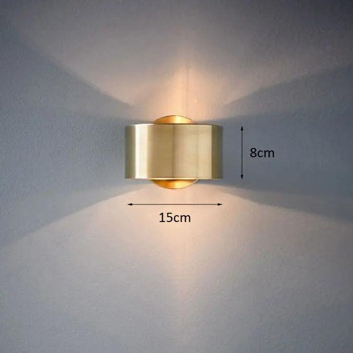 Moderne væglampe - væglampe i jern med sort og guld finish, op og ned lys, AC, 90-260V, 1 pære, nem installation