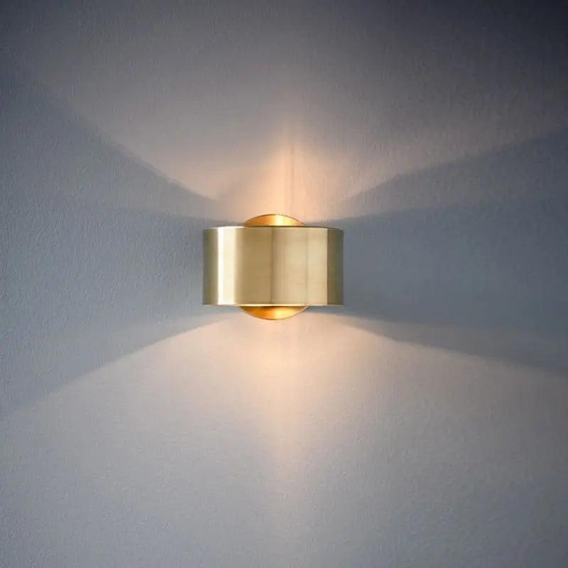 Moderne væglampe - væglampe i jern med sort og guld finish, op og ned lys, AC, 90-260V, 1 pære, nem installation