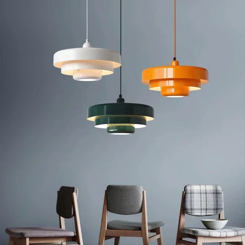 Moderne pendel lavet af kulstofstål/aluminium, Ø35 cm, E27 lyskilde