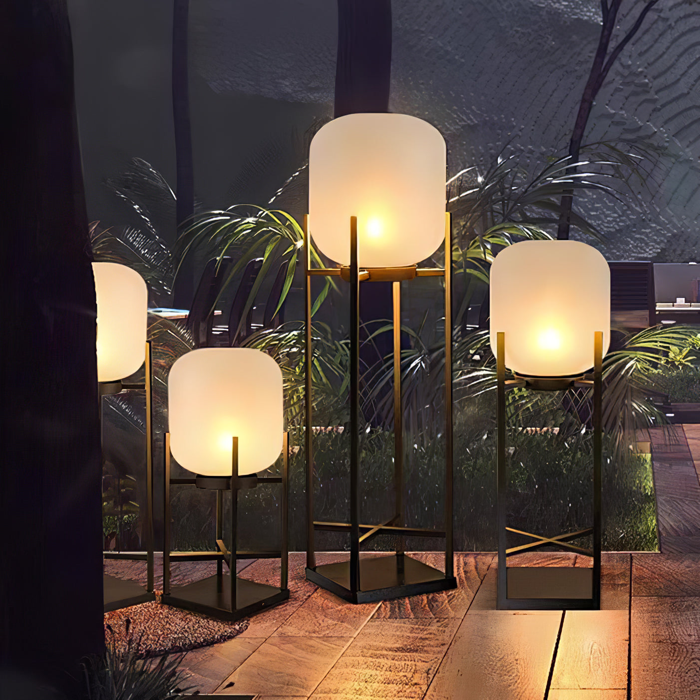Moderne solcelle-gulvlampe med hus i rustfrit stål og PVC-skærm - 11-15W LED-lys, 36V Max, 3C certificeret - Klassisk lanterne til udendørs brug
