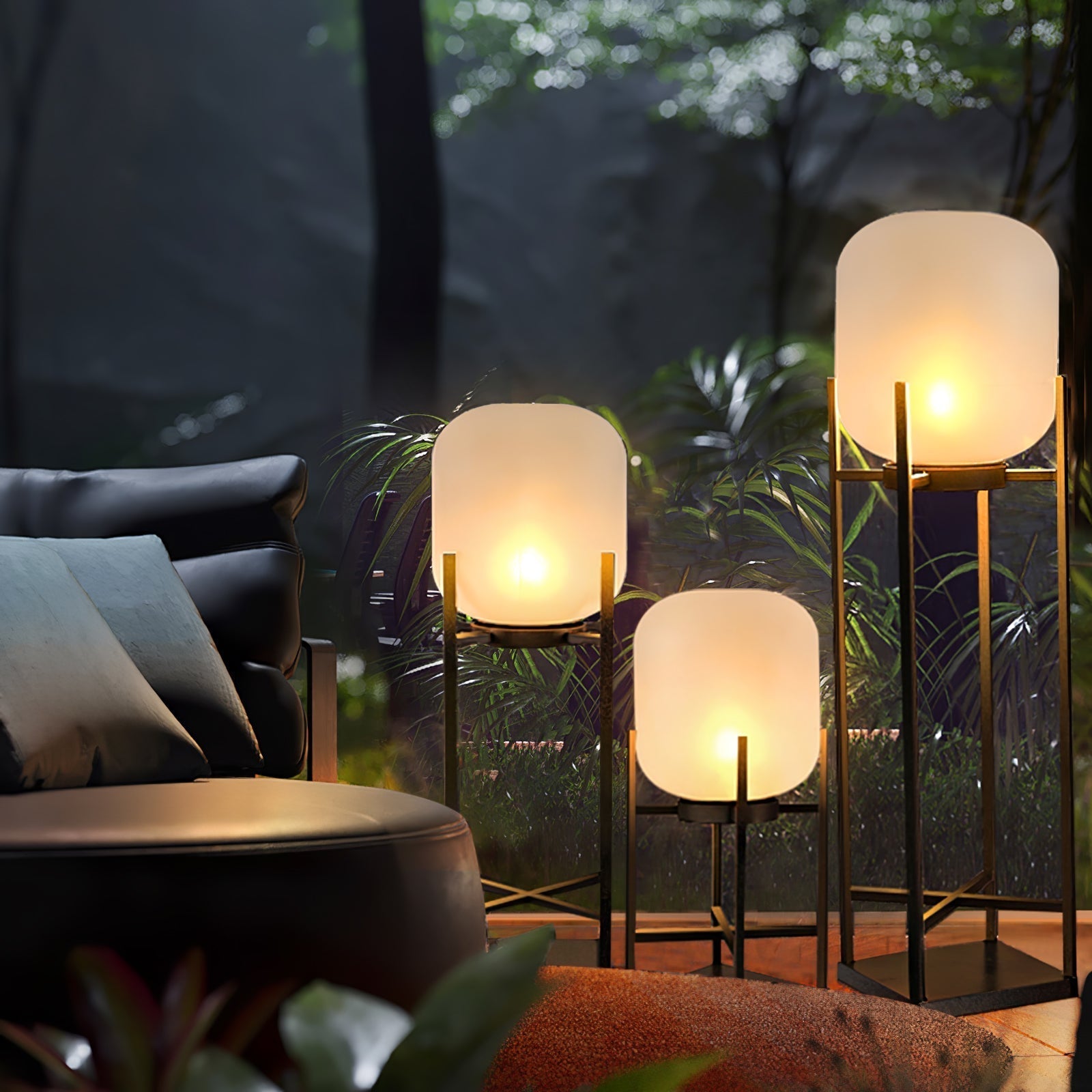 Moderne solcelle-gulvlampe med hus i rustfrit stål og PVC-skærm - 11-15W LED-lys, 36V Max, 3C certificeret - Klassisk lanterne til udendørs brug