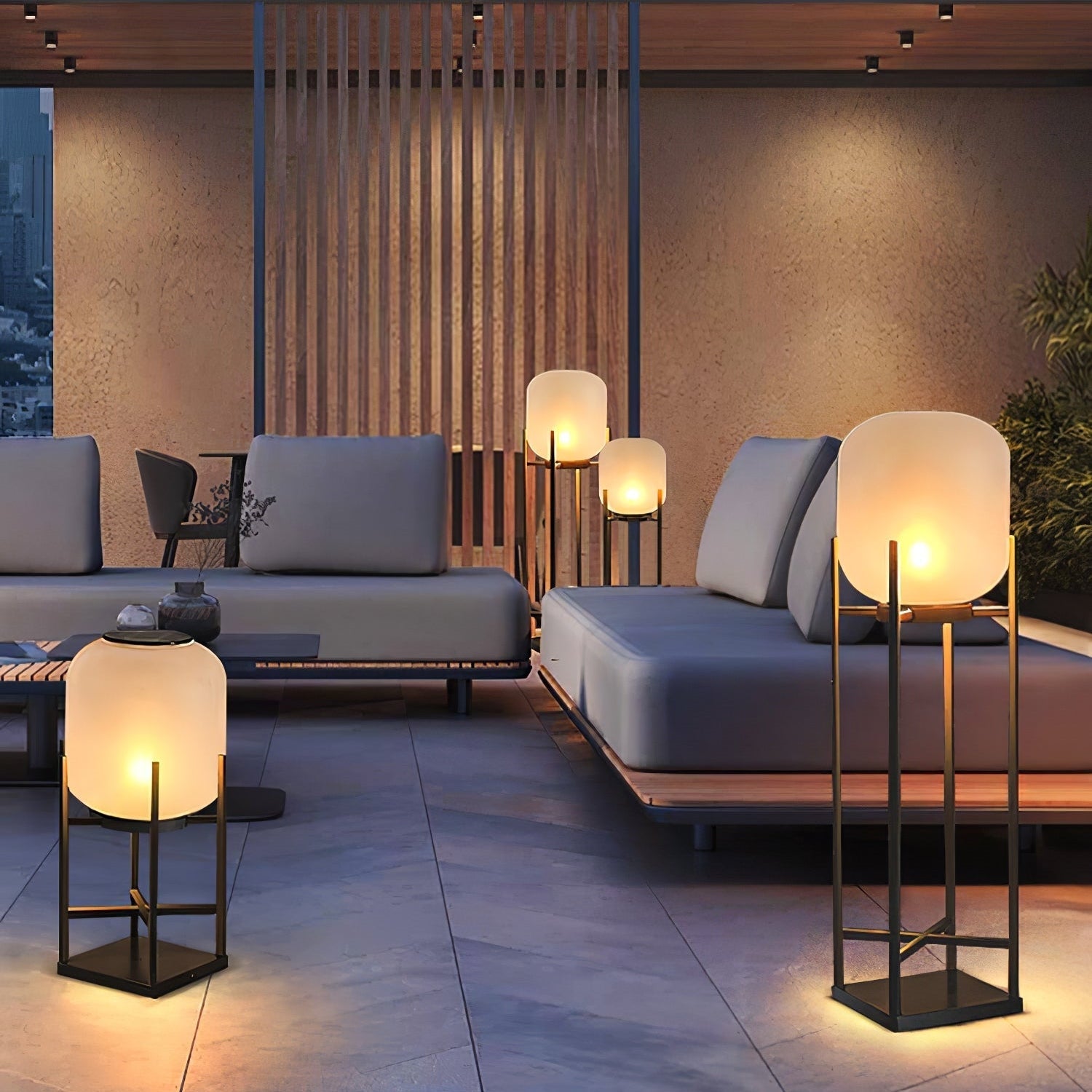 Moderne solcelle-gulvlampe med hus i rustfrit stål og PVC-skærm - 11-15W LED-lys, 36V Max, 3C certificeret - Klassisk lanterne til udendørs brug