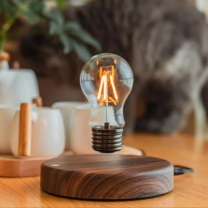 Svævende Tesla-Skrivebordslampe - 360° Drejelig LED, Magnetisk Ophæng, Touch