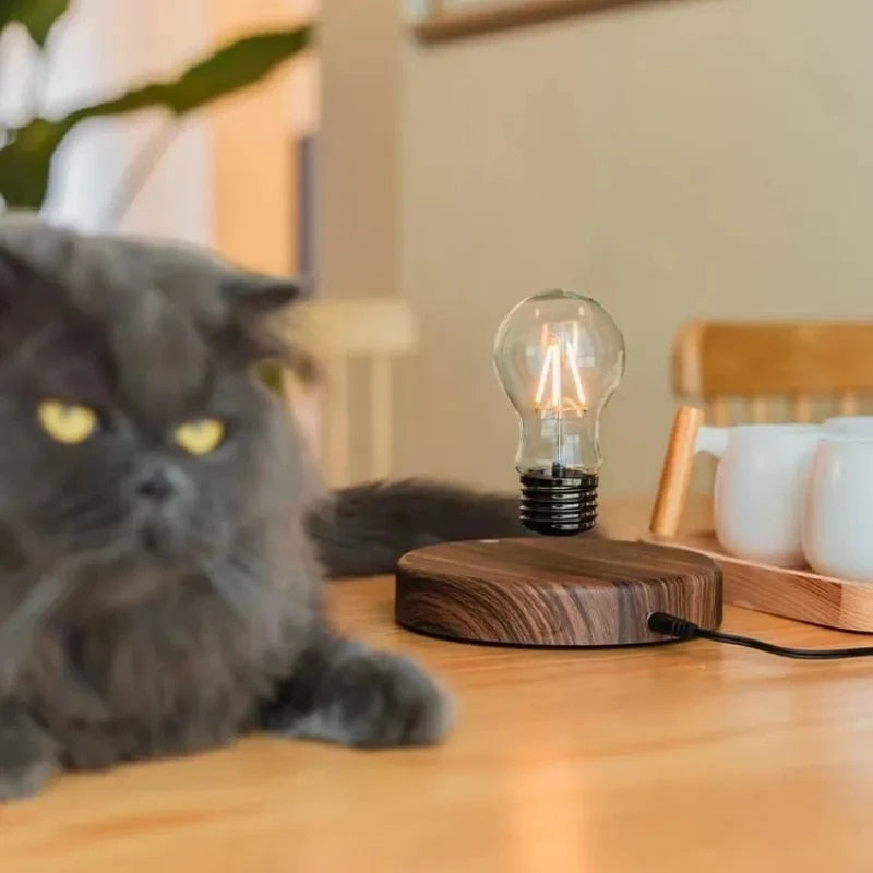 Svævende Tesla-Skrivebordslampe - 360° Drejelig LED, Magnetisk Ophæng, Touch