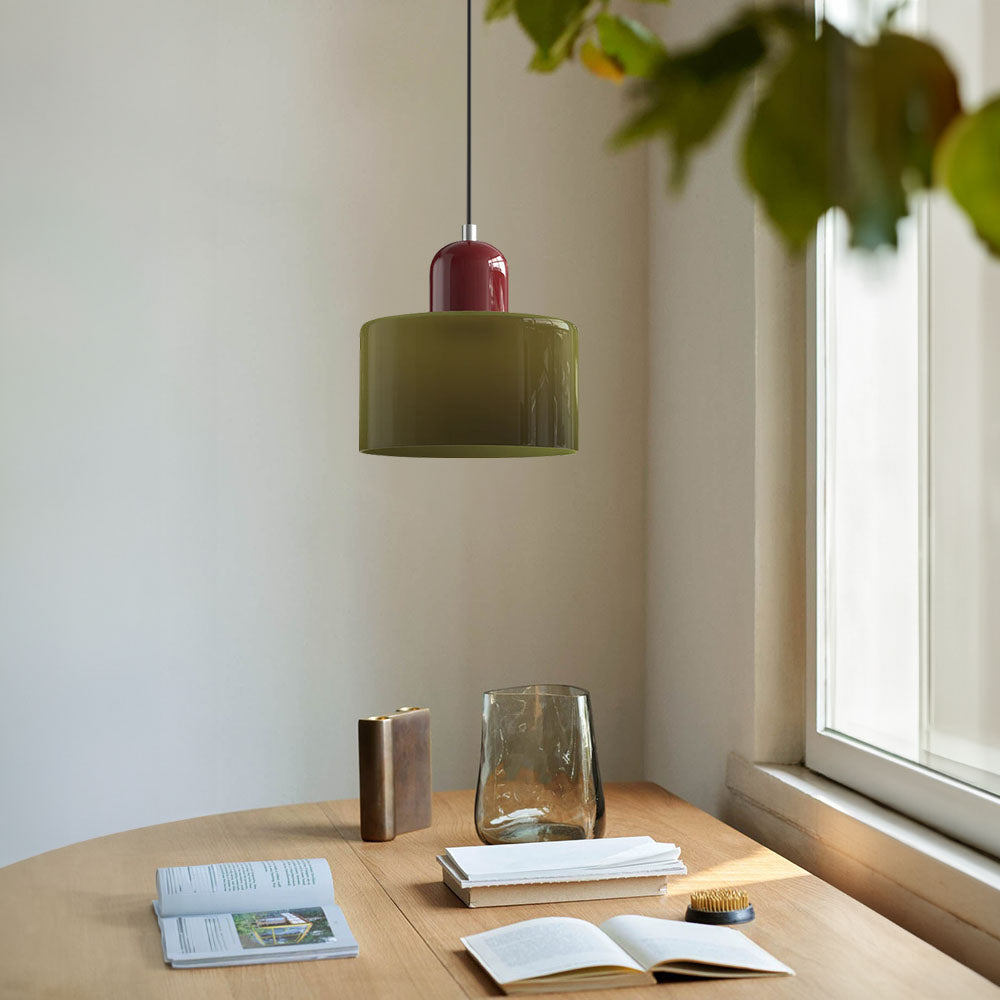 Lille glaspendel - LED, glas/metal, max 12W, trykknapkontakt, E27, CE/UL-certificeret, moderne elegance