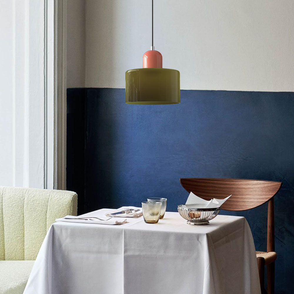Lille glaspendel - LED, glas/metal, max 12W, trykknapkontakt, E27, CE/UL-certificeret, moderne elegance