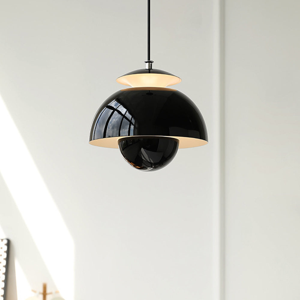 Moderne knop-væglampe af metal - LED-pendel med justerbart kabel, 1 lyskilde