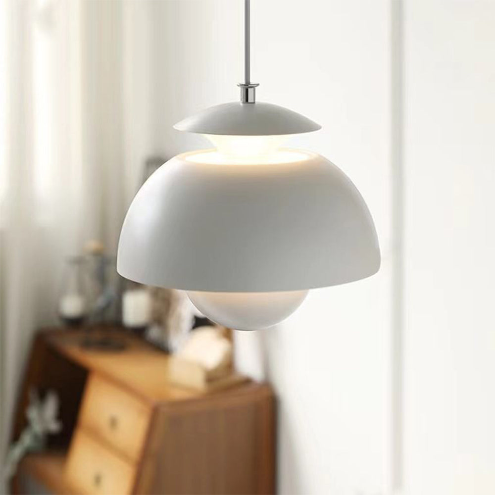 Moderne knop-væglampe af metal - LED-pendel med justerbart kabel, 1 lyskilde