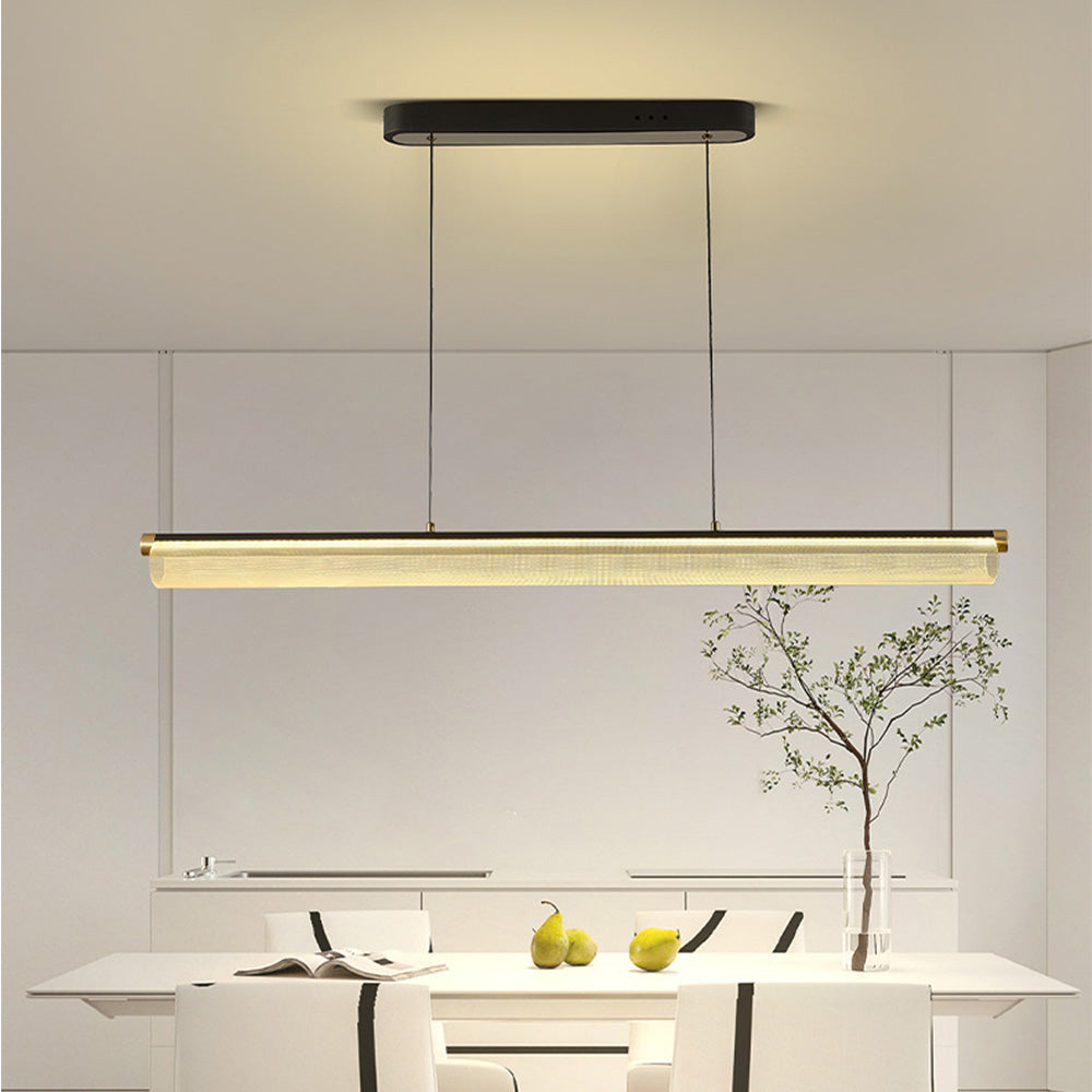 Frosted Clear LED-pendel - nordisk moderne stil, 72W, akryl & aluminium, justerbar, dæmpbar, til stue & dekoration