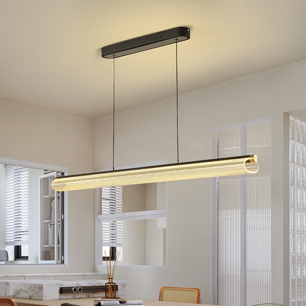 Frosted Clear LED-pendel - nordisk moderne stil, 72W, akryl & aluminium, justerbar, dæmpbar, til stue & dekoration