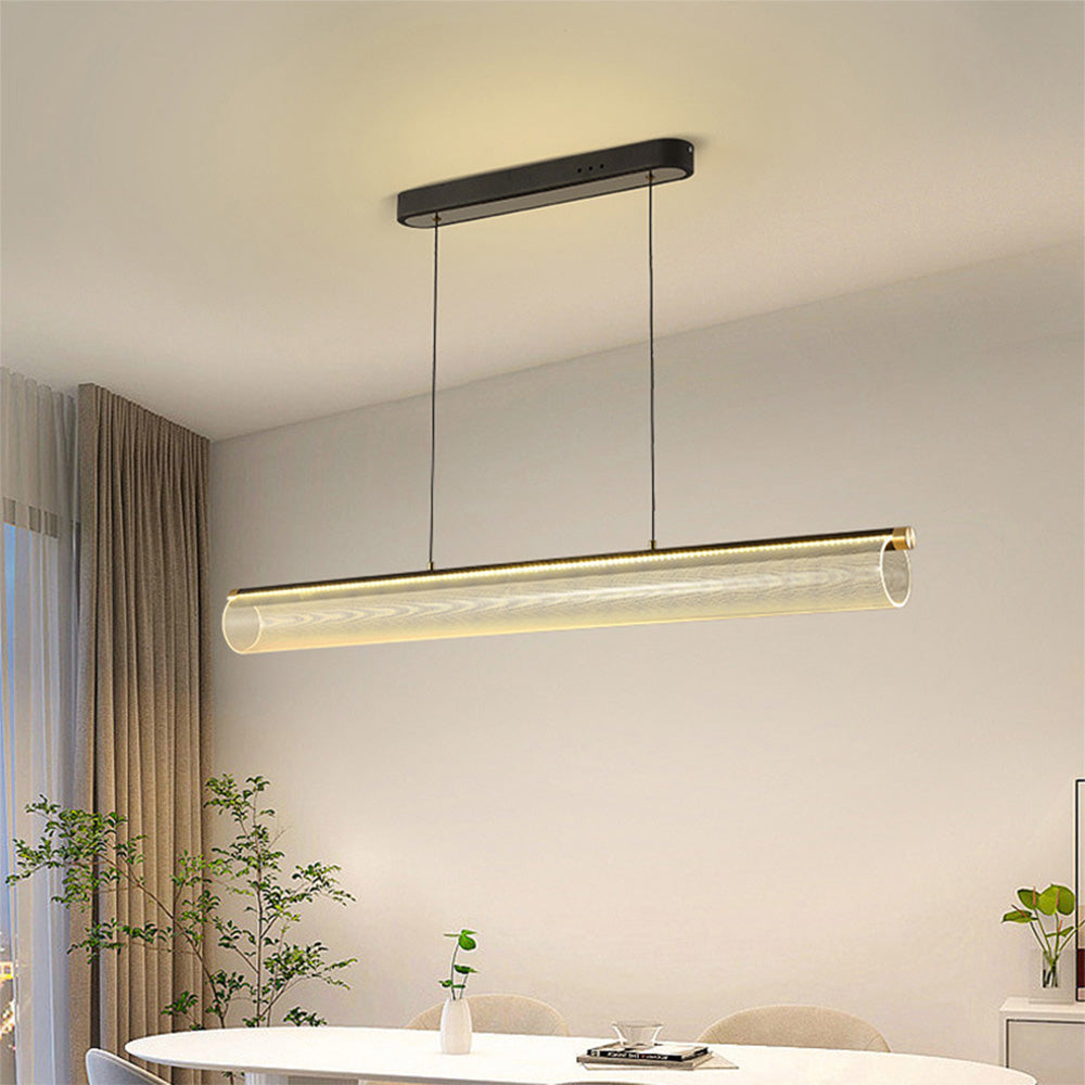Frosted Clear LED-pendel - nordisk moderne stil, 72W, akryl & aluminium, justerbar, dæmpbar, til stue & dekoration