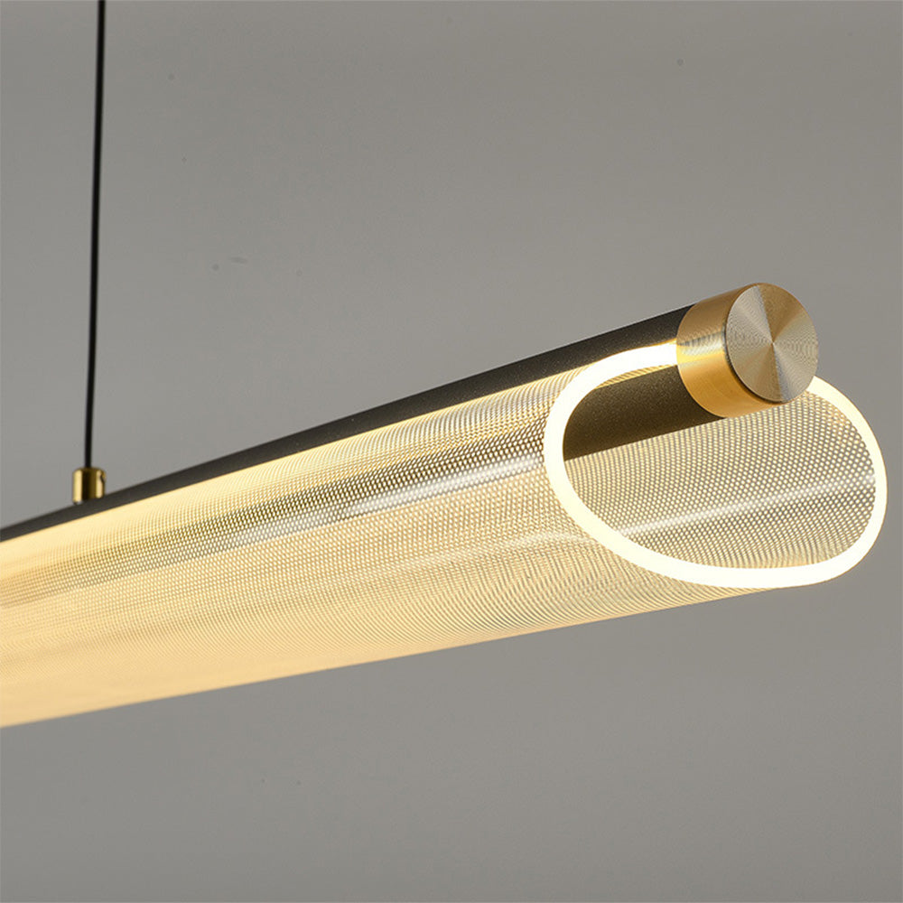 Frosted Clear LED-pendel - nordisk moderne stil, 72W, akryl & aluminium, justerbar, dæmpbar, til stue & dekoration