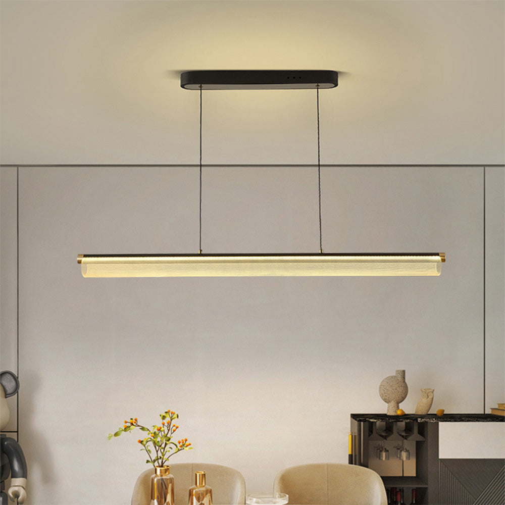 Frosted Clear LED-pendel - nordisk moderne stil, 72W, akryl & aluminium, justerbar, dæmpbar, til stue & dekoration