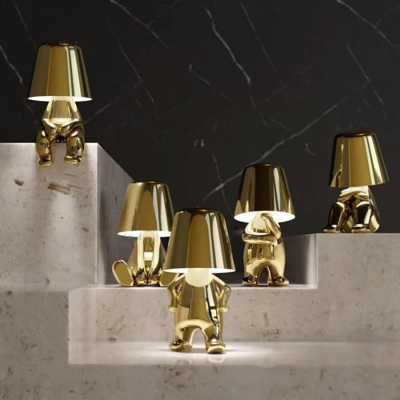 RayDude | Lampe med gylden mand