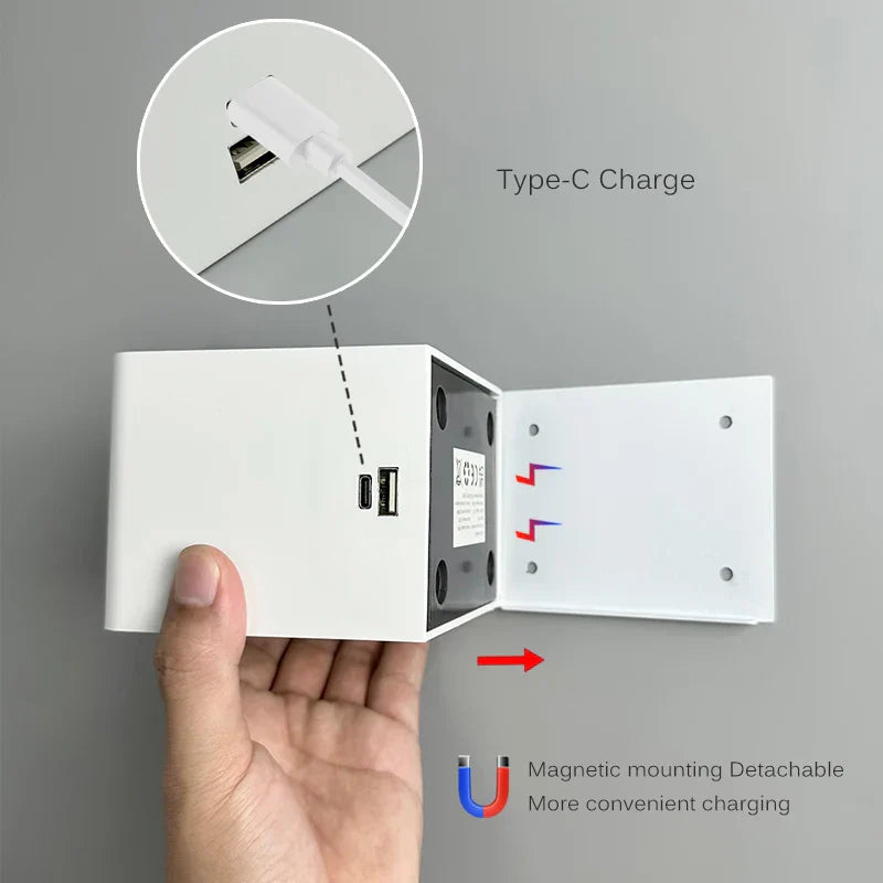 Moderne Batteridrevet Væglampe - LED, USB Genopladelig, Bevægelsessensor