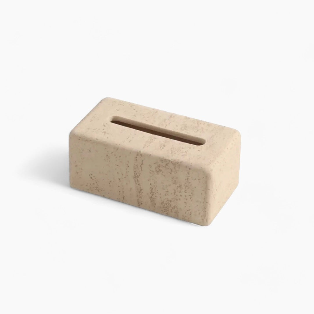 Tissue box i naturlig travertin