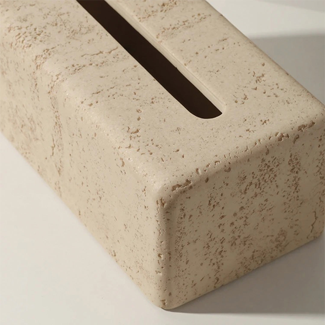 Tissue box i naturlig travertin