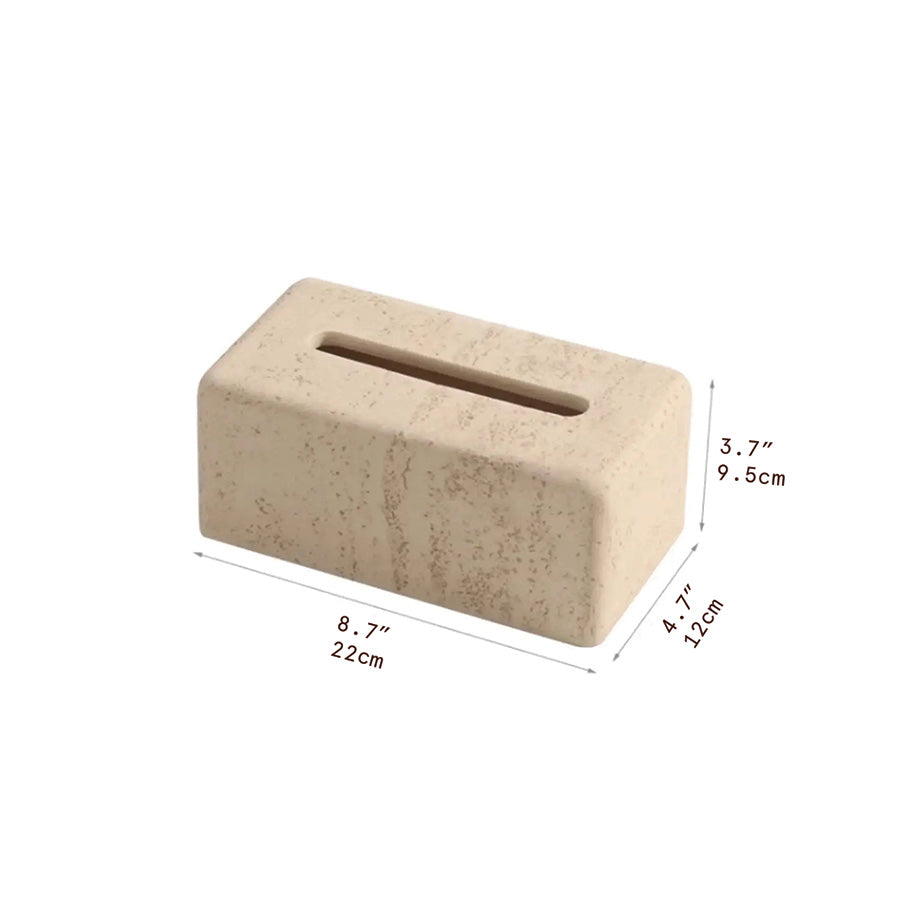 Tissue box i naturlig travertin