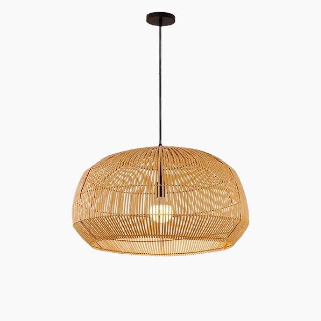 Håndlavet rattan-pendel | Naturlig bambus og træ | Moderne stil | Kompatibel med LED-pære