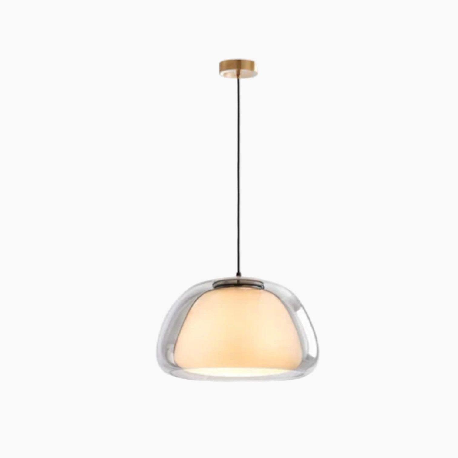 Gelé-Kugle Pendel - Glaskuppel, E27 Sokkel, Justerbar 120cm, Uden Pærer