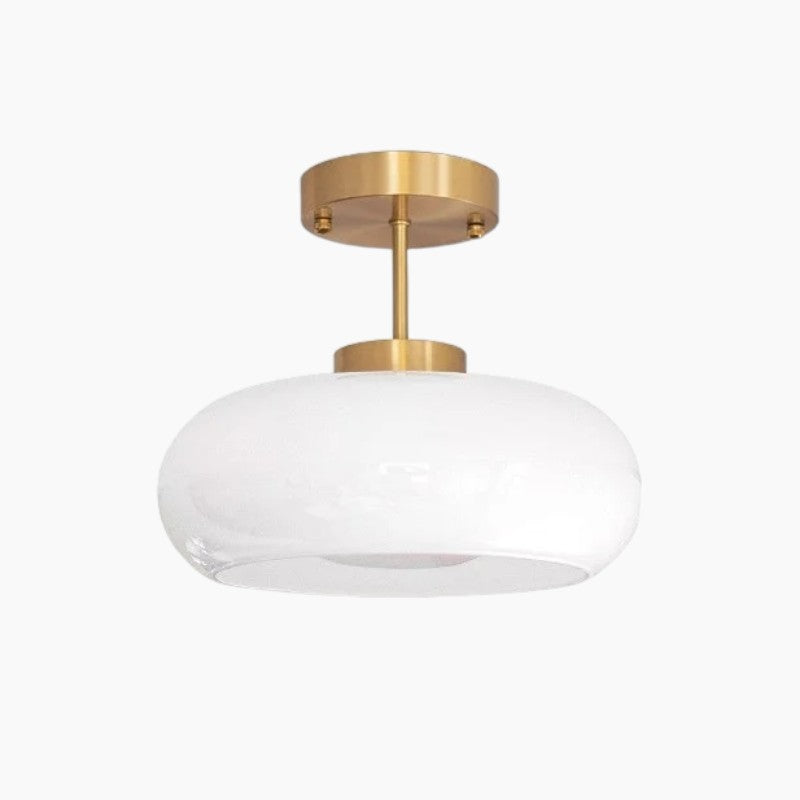 Elegant pendellampe i glas og kobber | E27-pære | Nordisk Moderne
