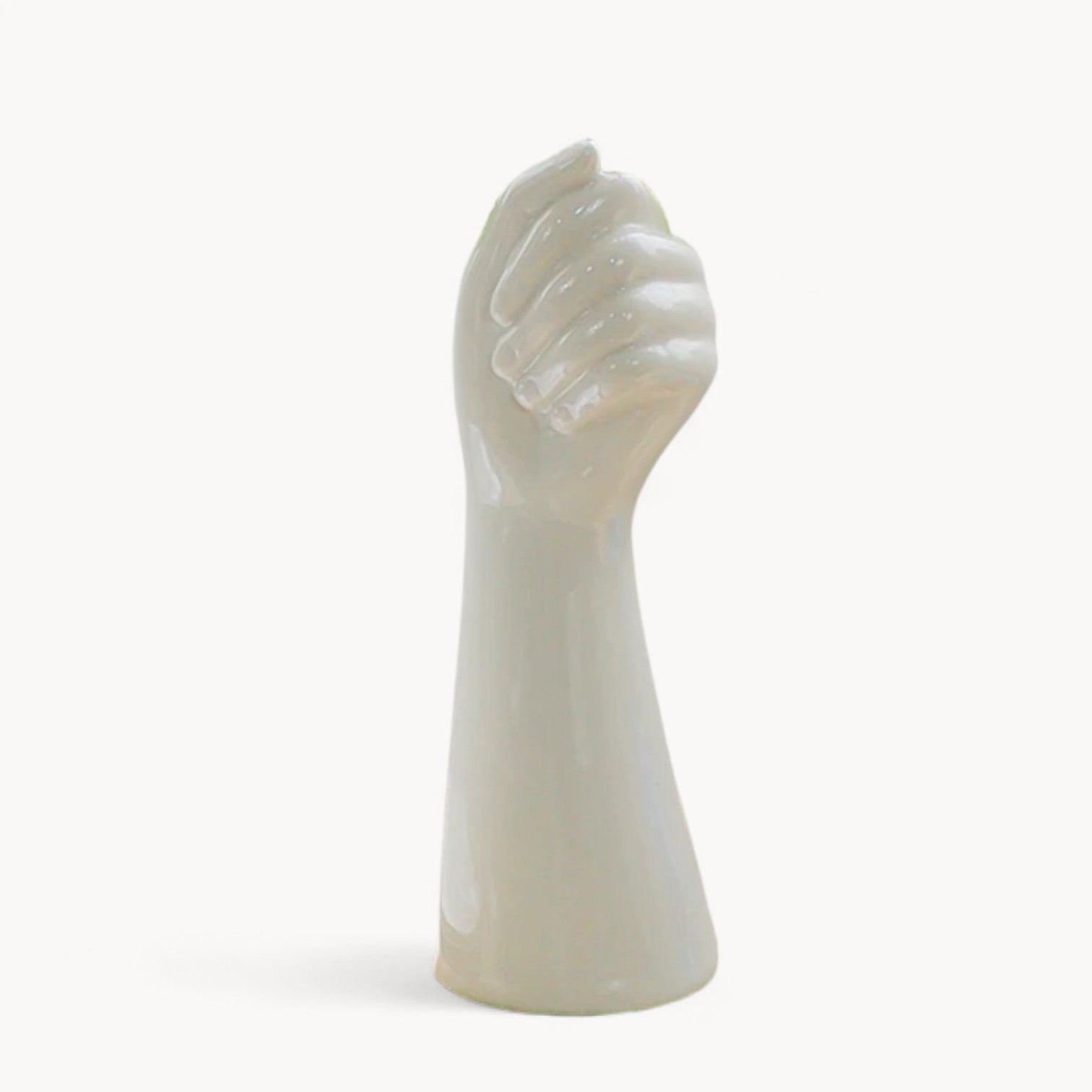 Moderne keramisk hvid håndvase - porcelænsbordvase til hjemmekontorindretning og blomsterkomposition