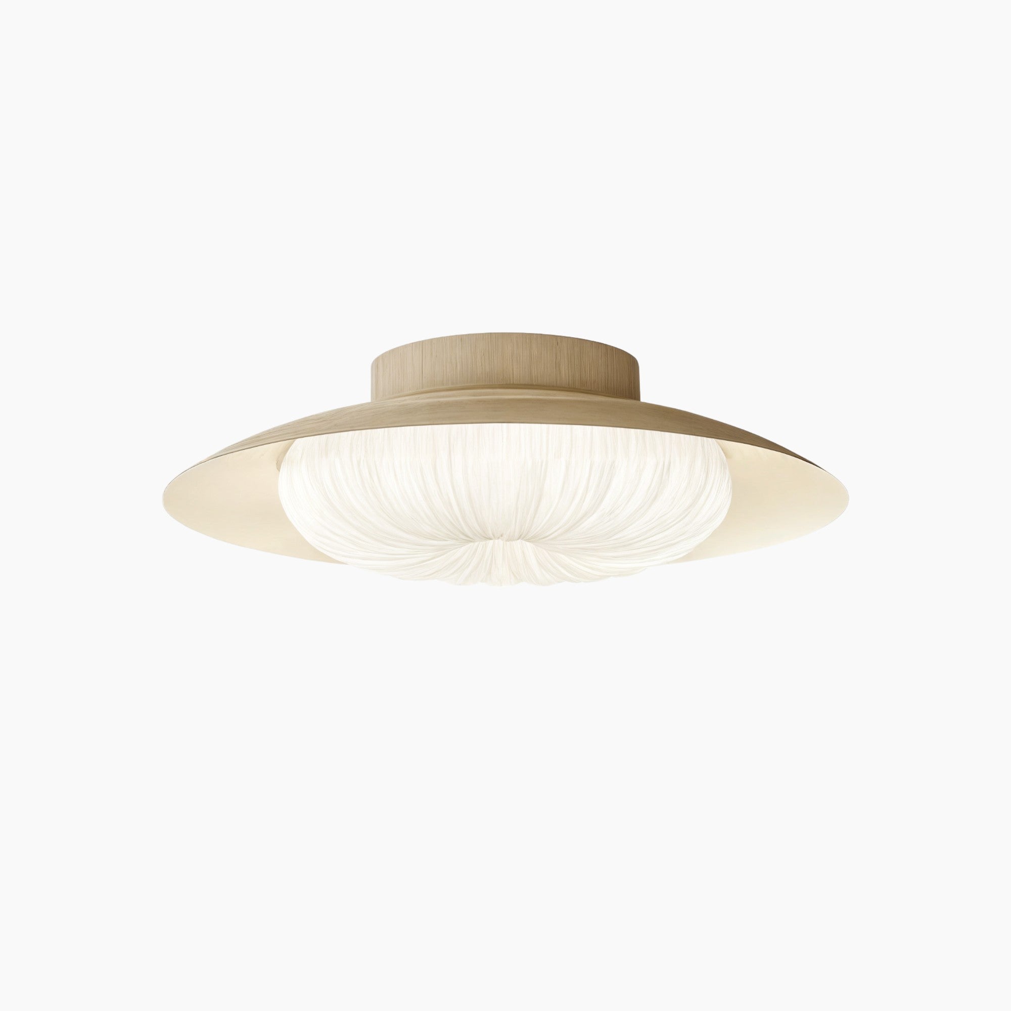 Moderne cremefarvet semi-flush loftslampe til korridoren, LED-pærefod