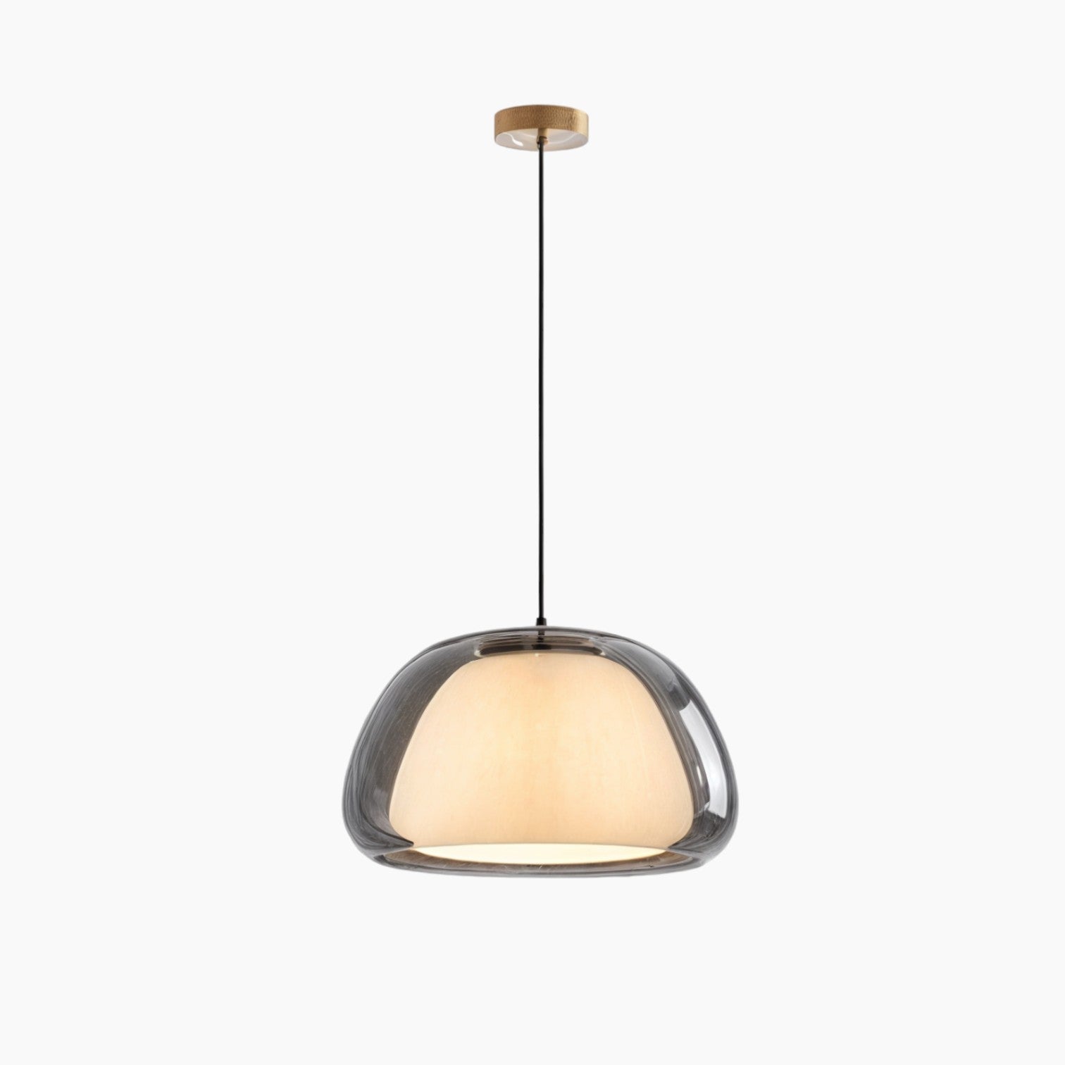 Gelé-Kugle Pendel - Glaskuppel, E27 Sokkel, Justerbar 120cm, Uden Pærer