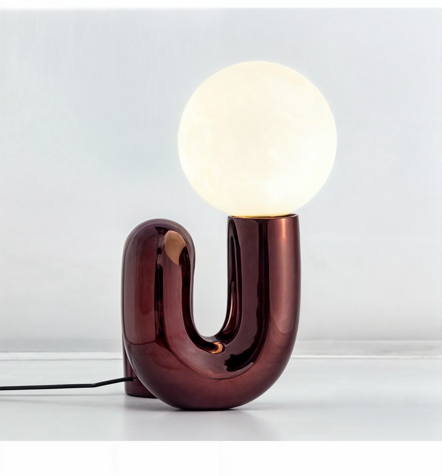 Moderne bordlampe, LED-lamper, frostet glasskærm, børstet nikkel - Energieffektiv bordlampe til stue, soveværelse, køkken