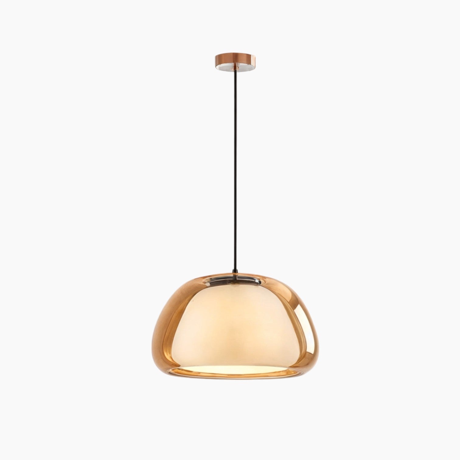 Gelé-Kugle Pendel - Glaskuppel, E27 Sokkel, Justerbar 120cm, Uden Pærer